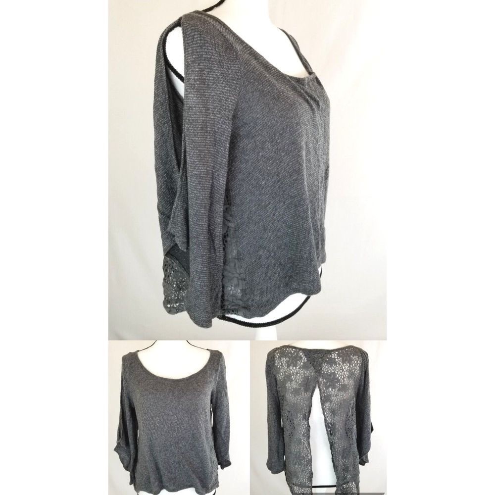 Grey Knit Cold Shoulder Top